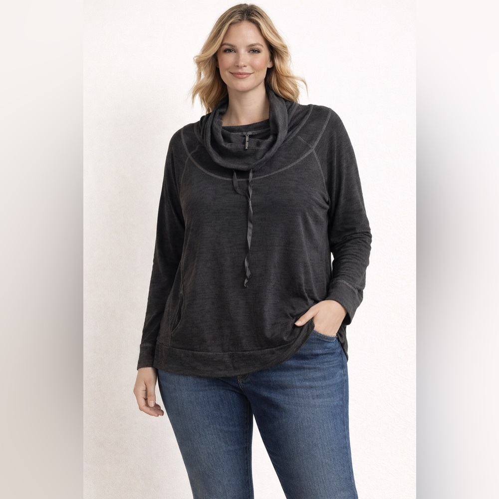 KUHL Lea Women’s Dark Gray Funnel Neck Pullover W/ Pockets Athleisure Size XL